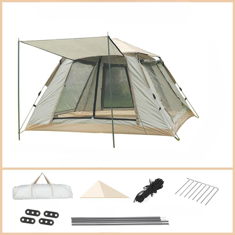 

Палатка для кемпинга, пляжа, портативная складная, автоматическая, быстро открывающаяся, для парка, кемпинга, полный комплект, утолщенная, непромокаемая 240*240*155CM