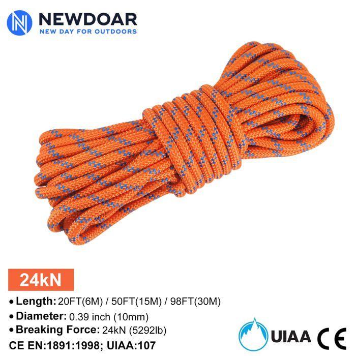 Corde d'escalade - newdoar - ca0001 - 8 mm - 12 kn - polyester durable