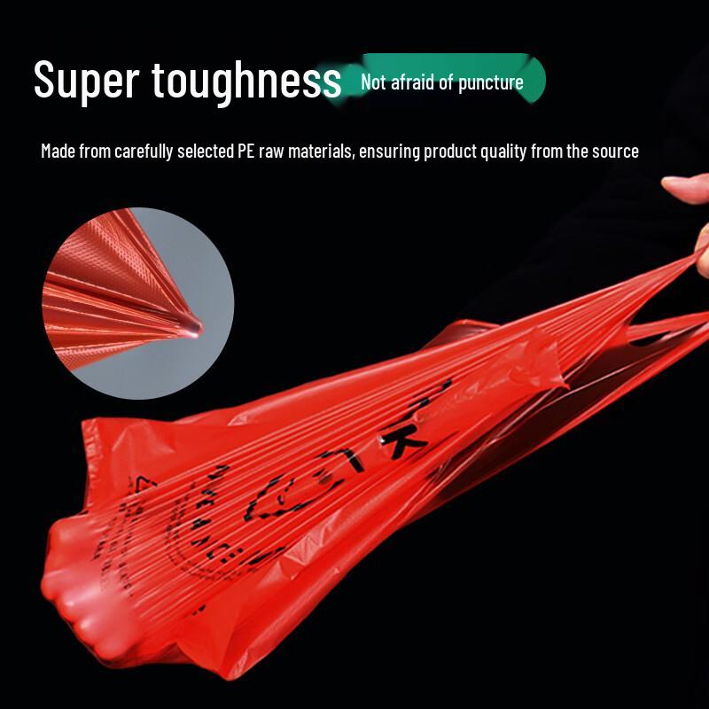 Red Smiley Face Thickened Plastic Shopping Bags