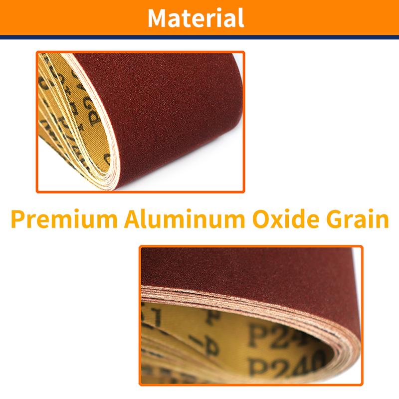 12PCS 457*75mm Abrasive Sanding Belts 3"*18" Sander Belt 4 Each of 80/120/150 Mixed Grit for Wood Soft Metal Grinding Polishing