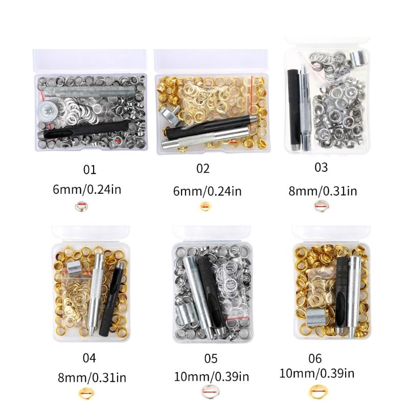 Grommets Eyelets Set with Install Tool Eyelet Punch Kits for Leathers Belt Shoes