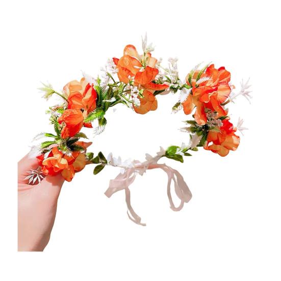 Damen Stirnband 3D Blumen-Dekor Spitzenband Helle Farbe Stirnband Fee Mädchen Rosa