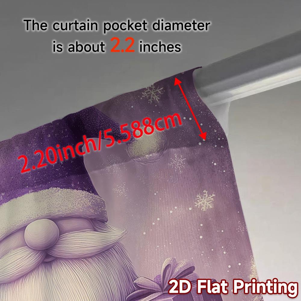 2pcs,Curtains Cute Gnome Christmas Gift Snow Modern Curtains Versatile 100% Polyester Curtains All Seasons for Bedroom, Living