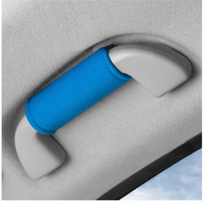 

1 шт., короткая плюшевая накладка на ручку автомобиля, защитный чехол на крышу автомобиля, дверная ручка, противоскользящее украшение, товары для салона автомобиля синий