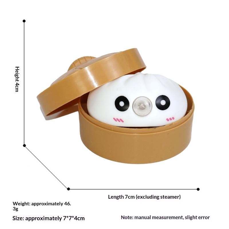 Fidget Toy Bubble-Blowing Stress Relief Squeeze Bun with Steamer Basket for Relaxed Mindfulness