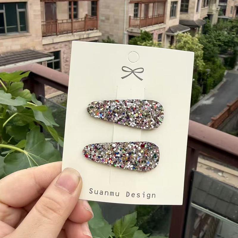 Korean Sparkle Water Drop Hair Clip for Girls - Gentle, No Damage to Hair