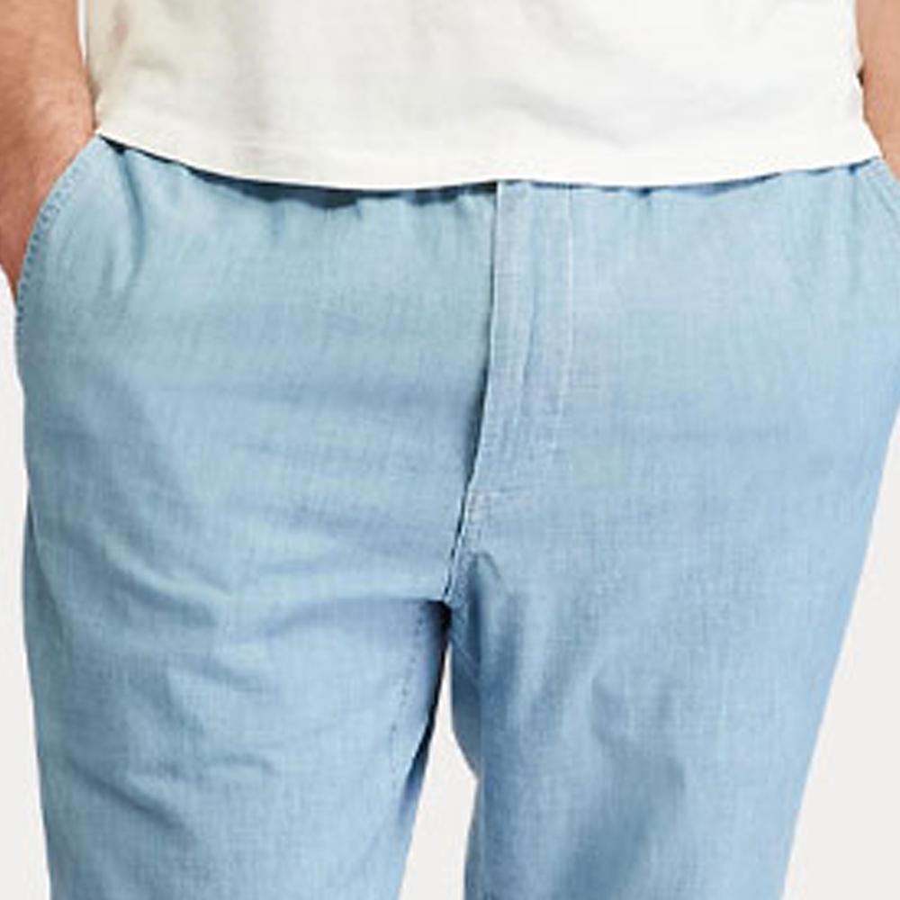 Polo Ralph Lauren Solid Color Button Tapered Casual Pants Men Bottoms Light-Blue 710740570-001