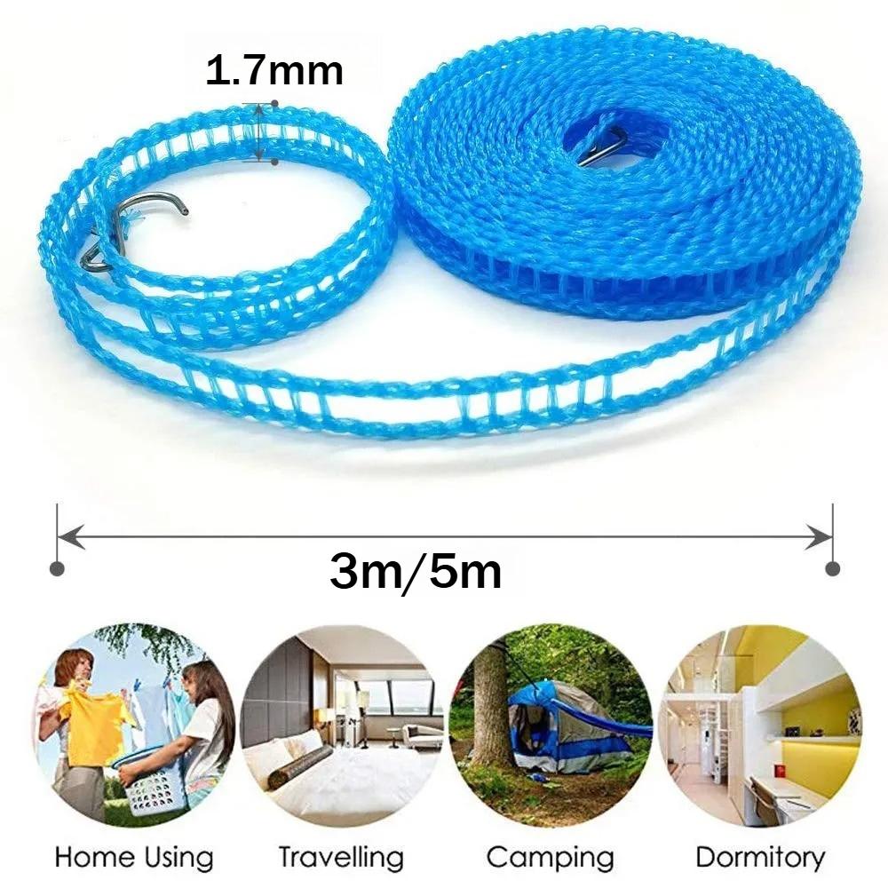 Windproof ClotheslineMeters Durable Clothes Line Rope Portable Clothes Drying Line Length Adjustable Non-Slip Lines
