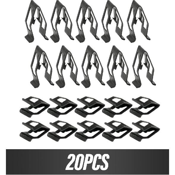 ESEWALAS 20PCS Dashboard Trim Clips,Automotive Car Metal Retainer Car Front Console Retainer,Front Console Dash Dashboard Trim, Metal Dash Retainer