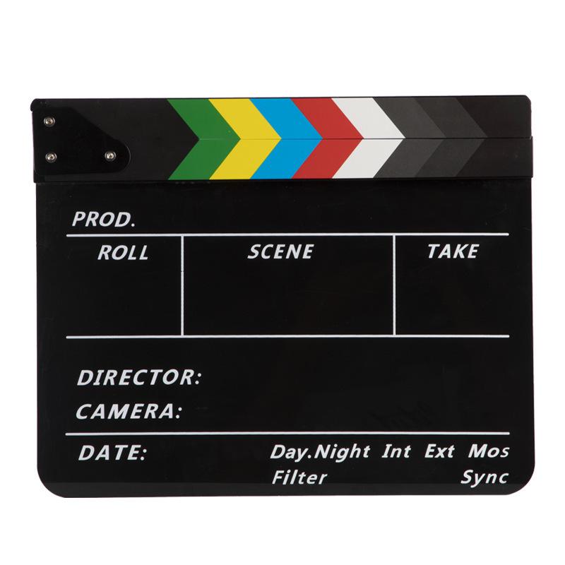 Acrylic Striped Movie Clapperboard Photography Prop