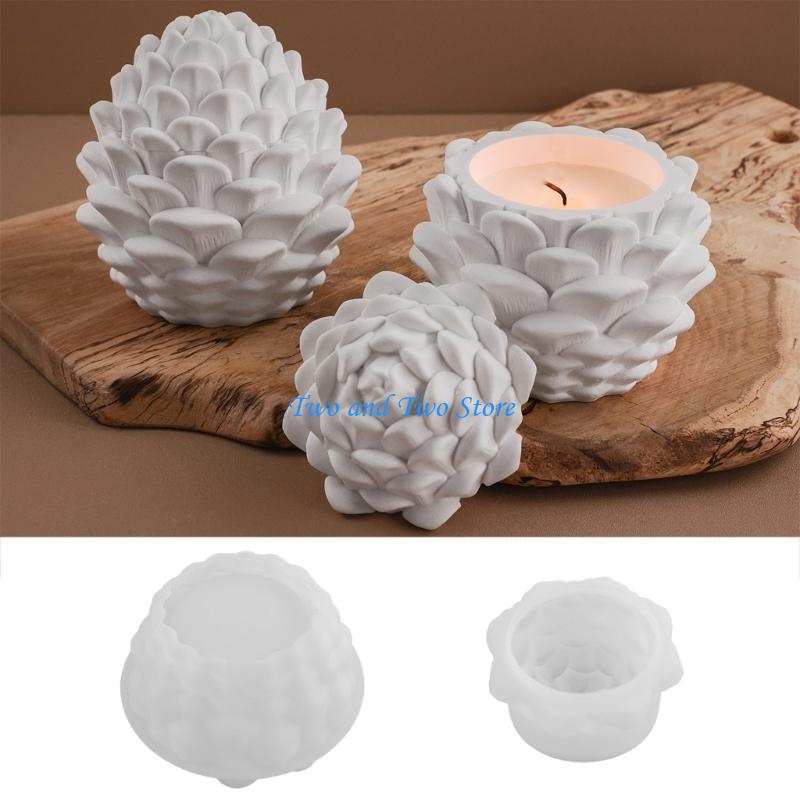 HX6F Creative Pinecone Design Silicone Mould Set For Crafting Unique Resin Storage Container With Cover