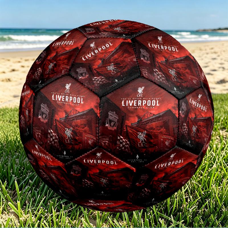 Liverpool F.C Print Size 5 Soccer Ball, PU Wear Resistant Football for Match Training and Daily Practice, Birthday Gift for Soccer Fans