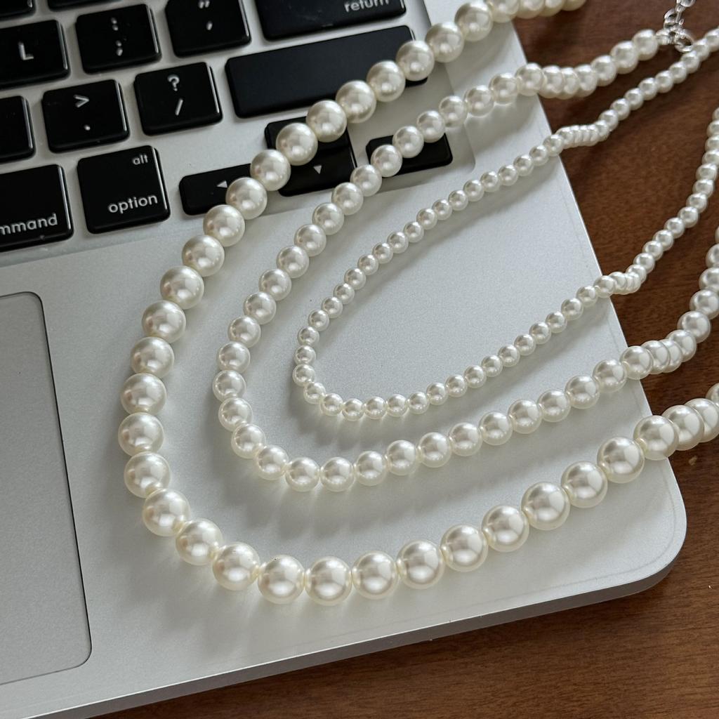 French Simple Pearl Necklace Women'S Niche Design High-End Temperament Versatile Cold Wind Collarbone Chain Sweater Neck Chain