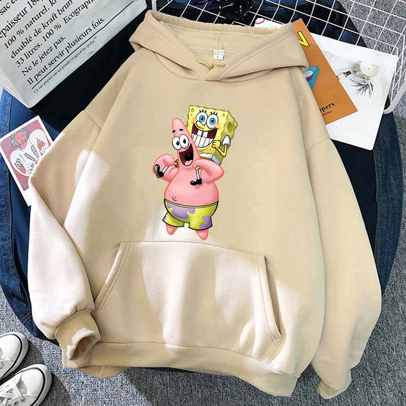 Cartoon Anime SpongeBob SquarePants New Casual Hooded Women's Couple Hooded Sweatshirts