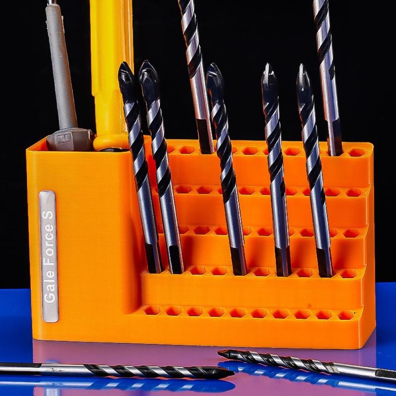Orange 50-Hole Hex Screwdriver Bit Storage Box Impact Driver Bit Holder Organizer Durable Tool Box For Diy & Workshop