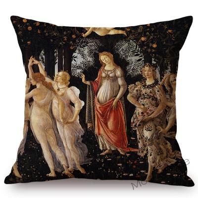 Sandro Botticelli Florence Art Birth Of Venus World Famous Oil Painting Decorative Pillow Case Cotton Linen Sofa Cushion Cover
