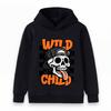 Kids Boys Girls Hoodie, Wild Child Skull Pattern Long Sleeve Casual Pullover Sweatshirt for Daily Wear