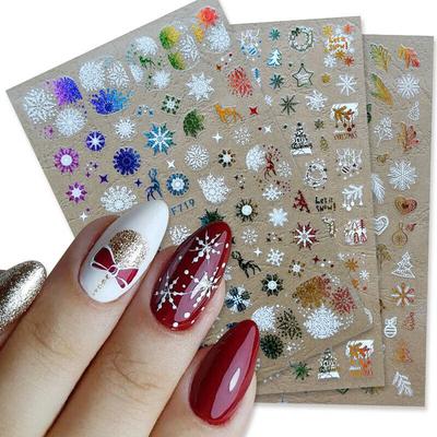 Decorations UV Gel Transfer Decals 3D Snowflakes Christmas Nail Stickers