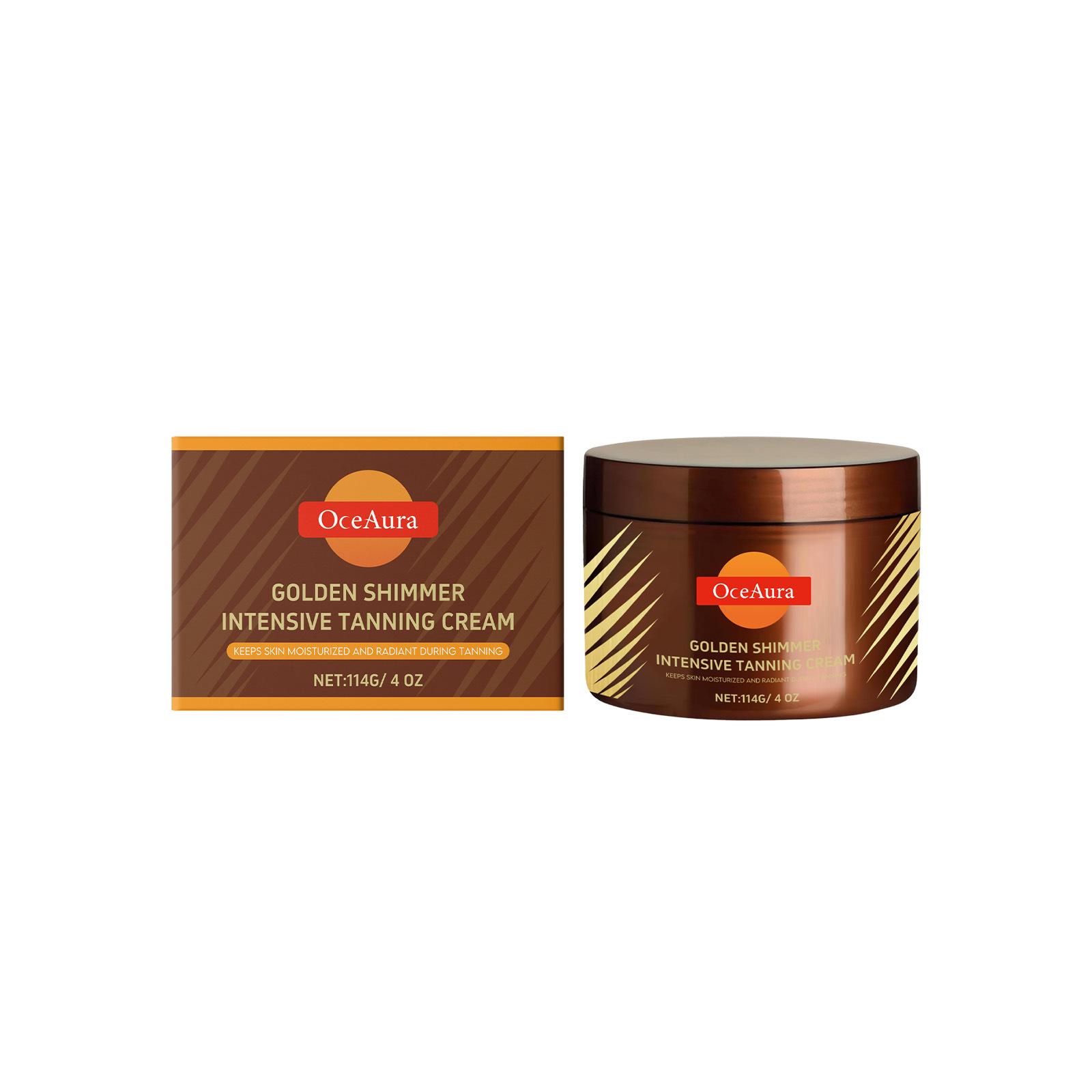 OCEAURA Radiant Blackening Cream: Evens Skin Tone, Restores Radiance, and Nourishes for a Glowing Summer Tan.