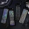 Suiker Gedicht 3D Laser Zilver PET Stickers, 4 Stijlen, 3 Vel/Pak, Elementen Verzameling voor Journal Collage
