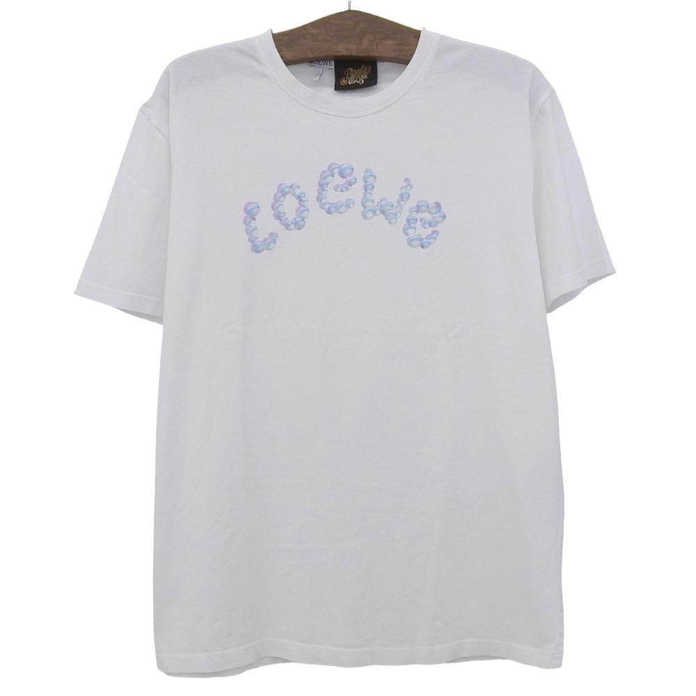 Loewe Excellent Condition Bubble Arch Logo T-shirt, White, Cotton, Men's, Size M, H616Y22X54, 23Stainless Steel Tops M whiteUsed