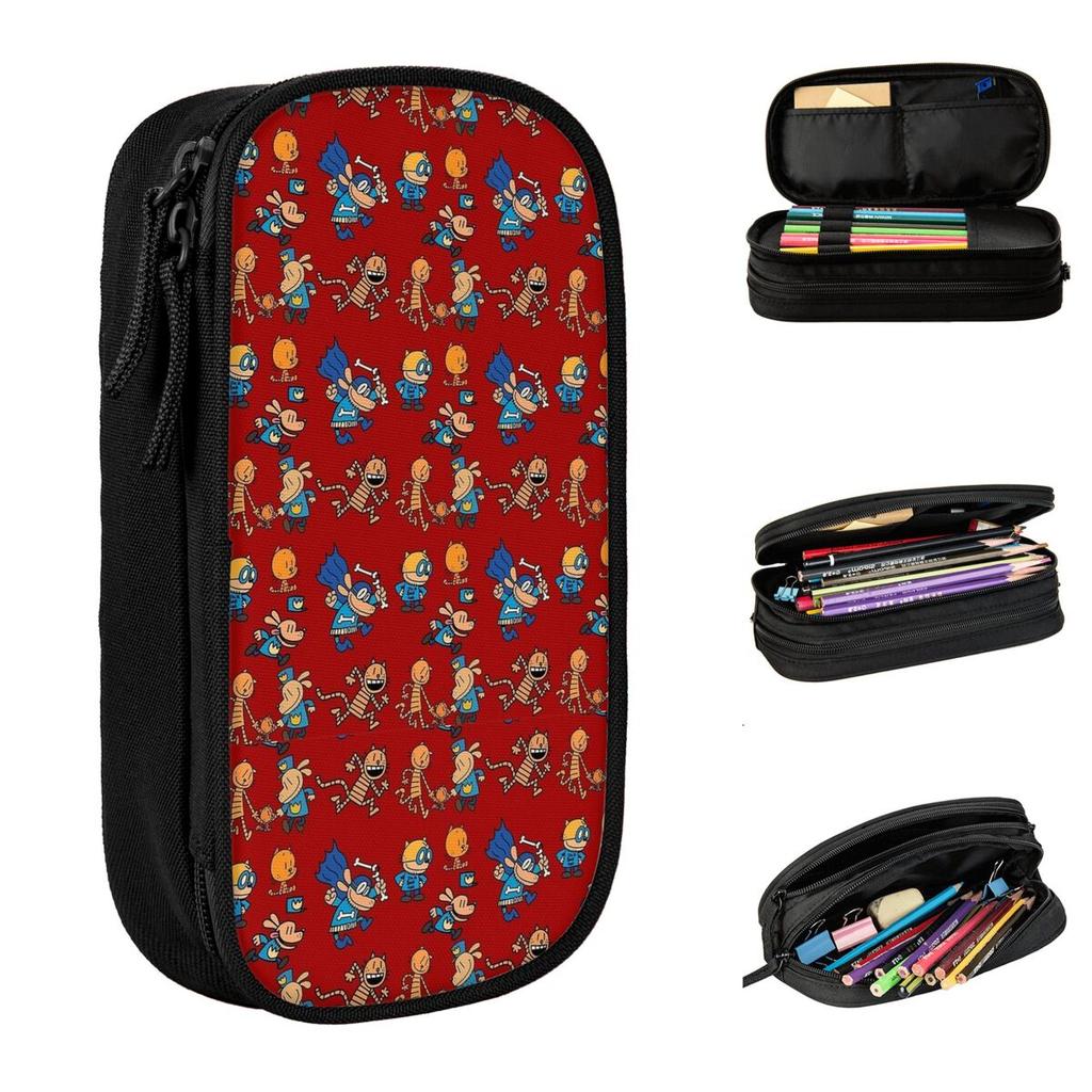 Cute Dogs Mans Cartoon Pencil Case Pencilcases Pen Holder for Girls Boys Large Storage Pencil Bags Office Gift Stationery