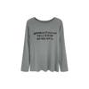 Women's European Style Long Sleeve Loose-Fit Letter Print T-Shirt, American Retro Slim Base Layer