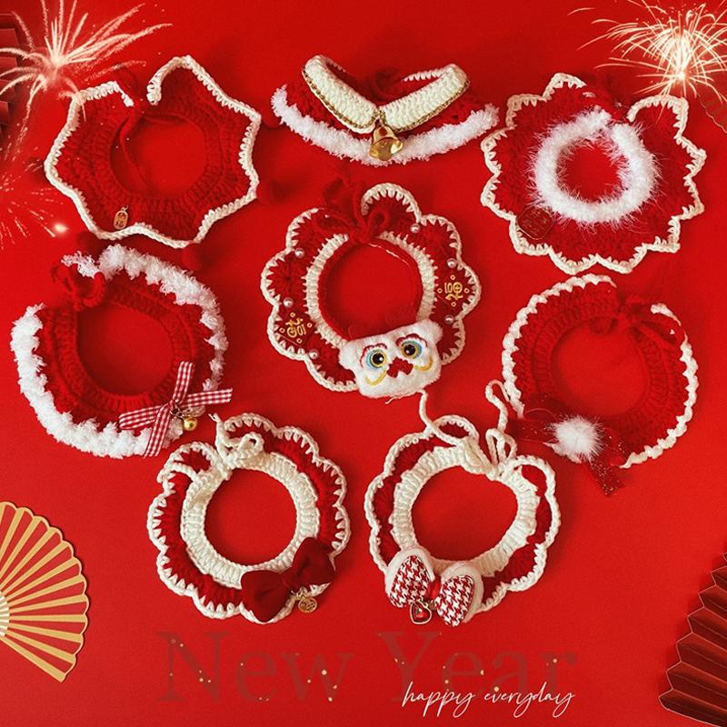 Hundebekleidung Katzenhalsband Katzenbekleidung Weihnachten Haustier Schal Halsband Weihnachten Niedlich Süß Haustier Dekor Schleife Katzenkostüm Katzenzubehör