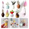 Cute Plant Fridge Magnets Tiny 3D Plant Vase Flower Vase Refrigerator Magnets for Refrigerator Decoration Kitchen Office