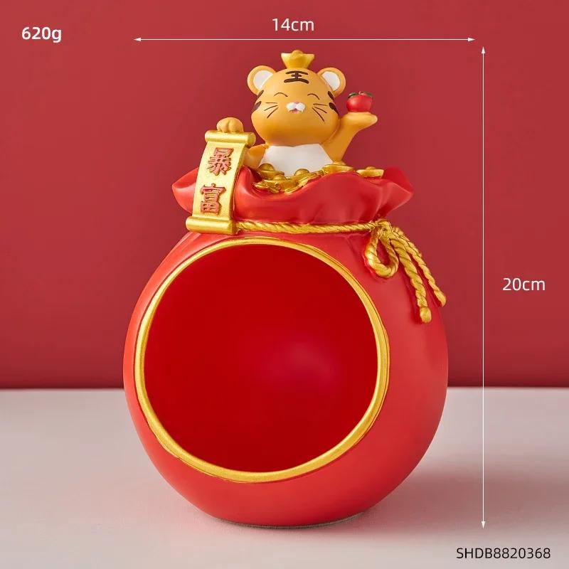 

Творческий скандинавский китайский стиль Благоприятный тигр Хранилище Украшение для дома Конфетная коробка Украшение стола Подарок с символом тигра