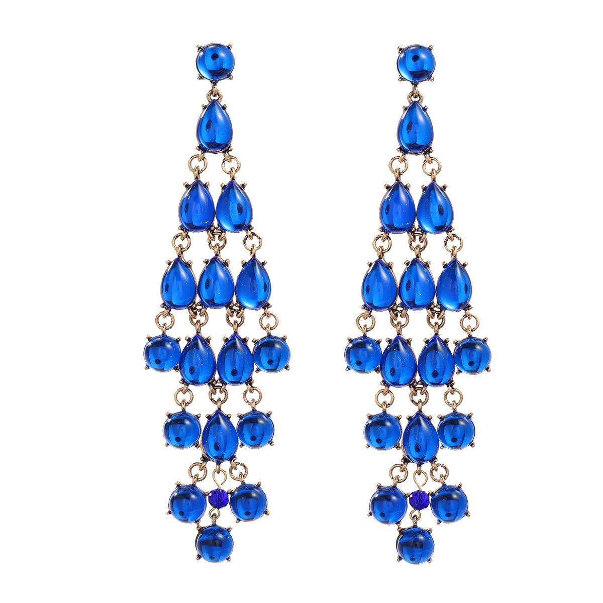 

Pinkdudu Женские серьги-кисточки в стиле бохо, многослойные серьги-капли из смолы PD2176 синий