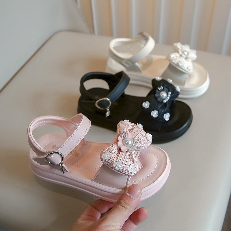 Girls Sandals Princess Shoes Fashion Schoolgirl Sandals Cartoon Cute Performance Shoes One-word Sandals 2025 Summer