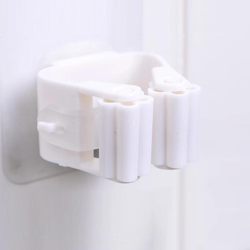 2pcs Wall Mounted Mop Organizer Holder Brush Broom Hanger Storage Rack Kitchen Tool Wall Housekeeper Accessory Hanging Pipe Hook