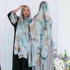 Silk Printed Ethnic Shawl with Marble Design