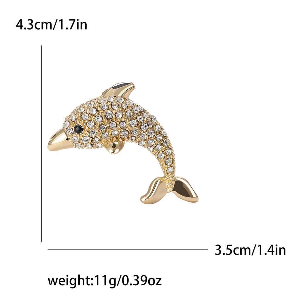 Mote Legering Rhinestone Delfin Brosje Søt Delikat Dame Draktdressjakke Corsage Ornament Nål