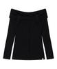 UGLYSHADOW Button Off-Shoulder Knit (Black)