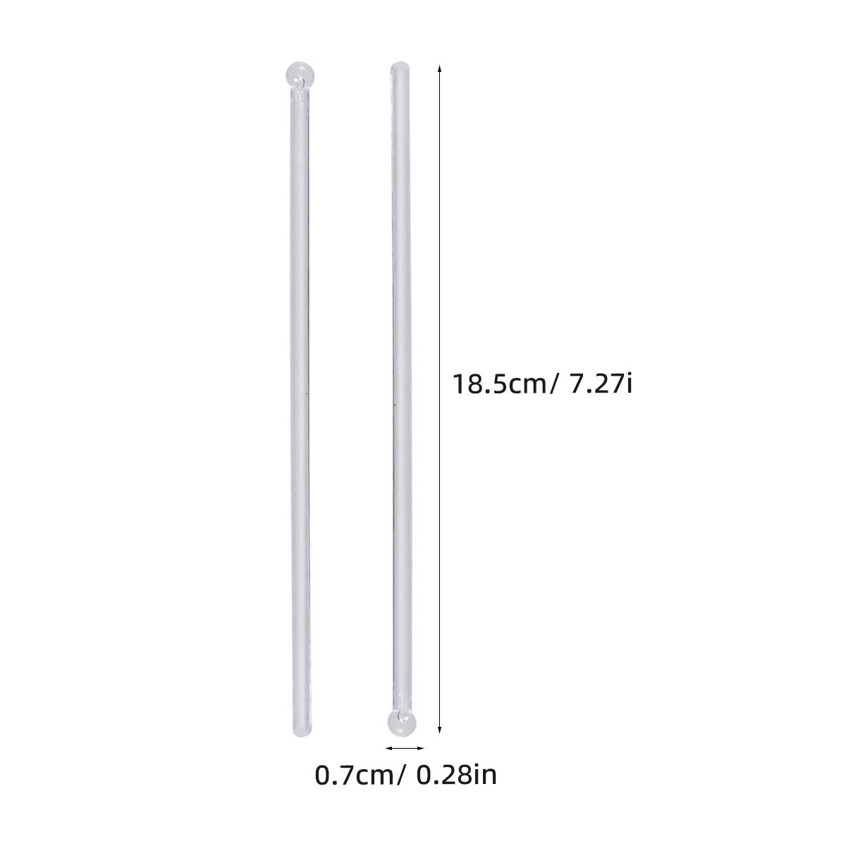 

100Pcs Transparent Plastic Swizzle Sticks Round Stirrer Cocktail Bar Mixing Stick Drink Coffee Party Accessory срібний