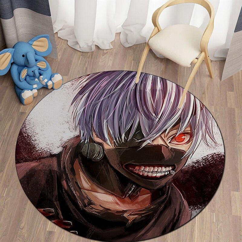Hot Anime Tokyo Ghoul Round Carpet for Living Room Mat for Children Floor Rug Yoga Mat Bedroom E-sports Chair Mat Dropshipping