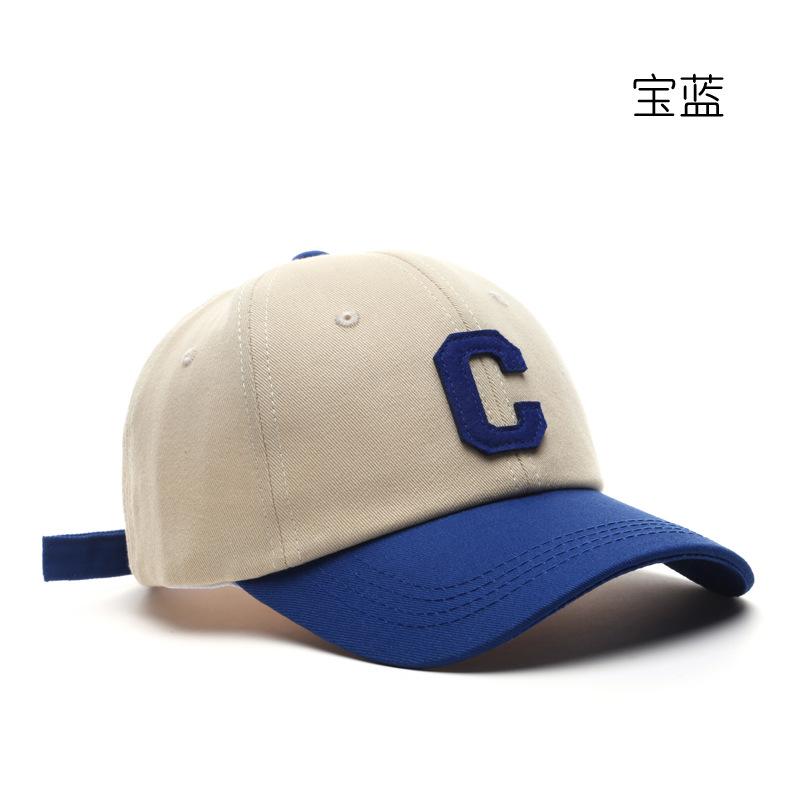 Japanese fashion retro simple letter patch splicing baseball cap outdoor travel sunscreen couple cap