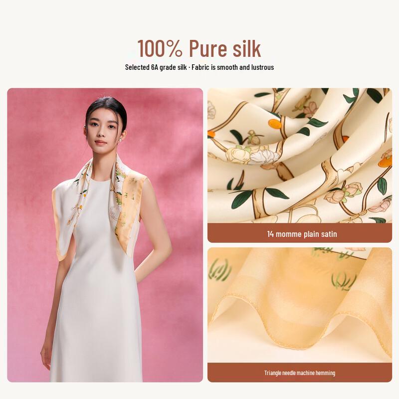 Gem Butterfly 100% Mulberry Silk Square Scarf