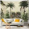 Green Plant Tapestry Vintage Polyester Background Fabric Wall Hanging Psychedelic Mystery Print Dorm Room Living Room Decor