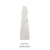 Kaslead New Women Clothes Western Style Fashion Backless Silk Satin Texture Midi Dress 8307907