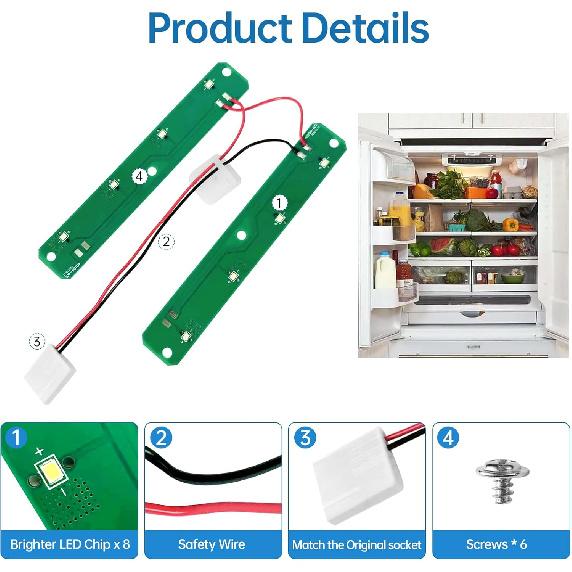 W11042554 Refrigerator LED Light Module Compatible with Whirlpool Maytag Amana Refrigerators, Replaces W11527432 W11101384 W11333374 W11387579 (Does