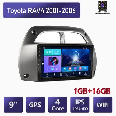 Vezeték nélküli 9 hüvelykes Android autórádió Toyota RAV4 2001-2006 autós multimédiás lejátszóhoz GPS navigációs fejegység WIFI 1+16GB