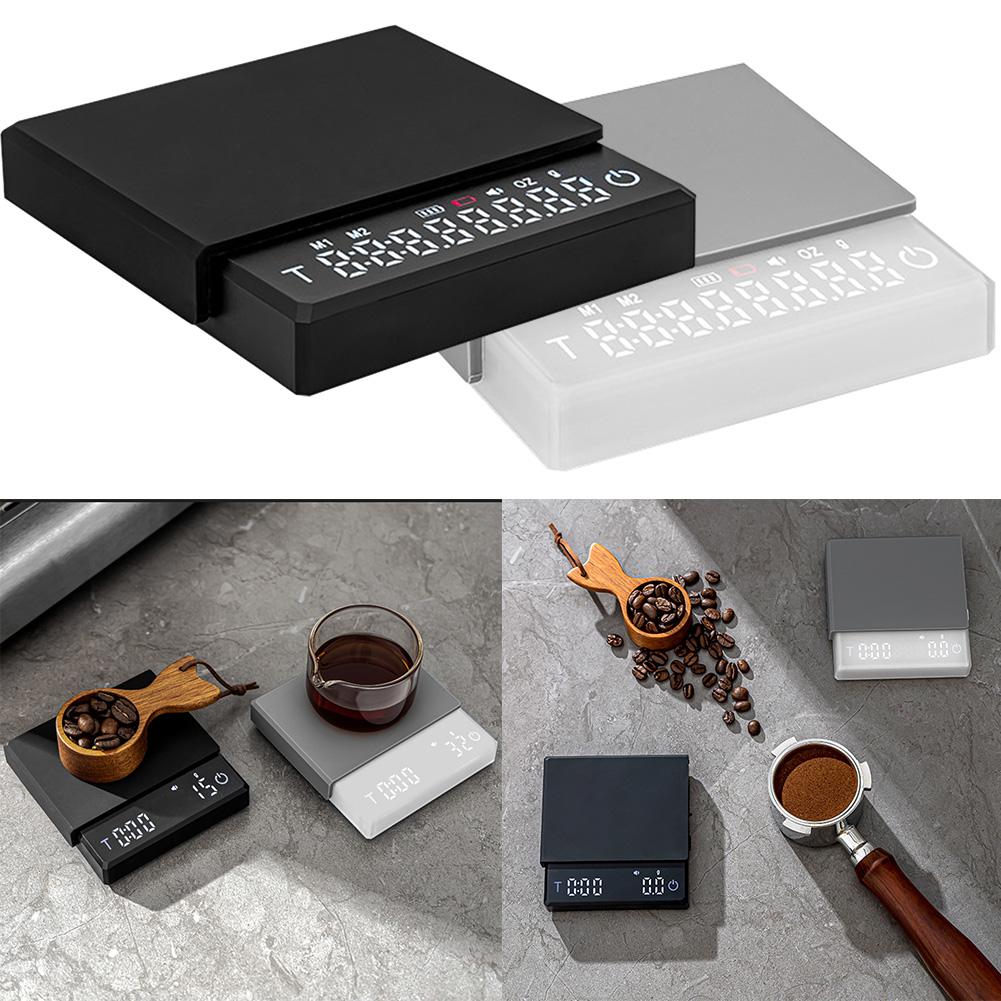 

Kitchen Coffee Scale 0.1g High Precision Digital Coffee Scale USB Charging Touch Sensor Home Barista Accessories белый