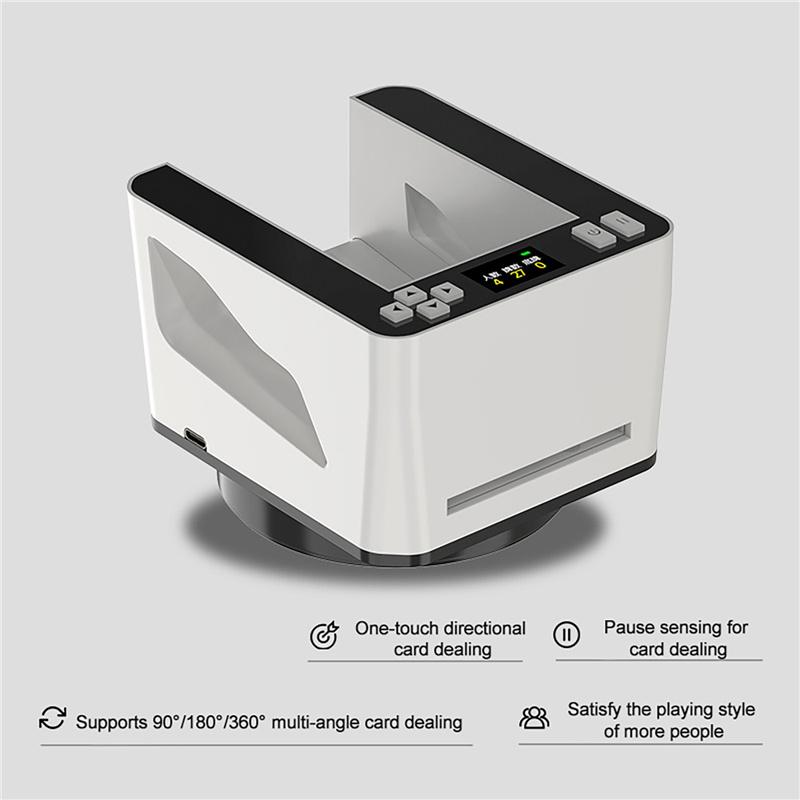 360° Rotating Electric Automatic Card Dealer Machine Poker Playing Cards Dispenser 2 Decks Games Cards Dealing Tools 2500mAh
