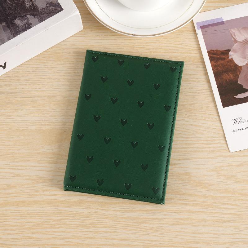 Schattige Hartjesprint Reisportemonnee Paspoorthoes voor Dames PU Leer Paspoorthouder Reisaccessoires Documentenbeschermer Hoes
