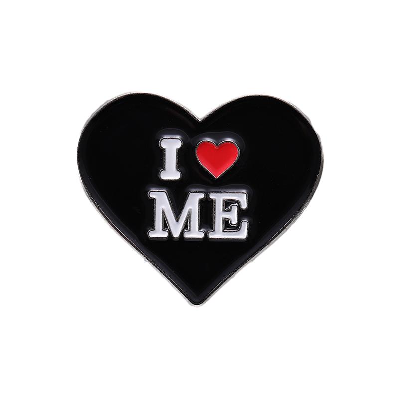 I Love Me Enamel Pins Custom Brooches I Love Emo Boys Future Milf Lapel Badges Black Heart Punk Jewelry Gift for Friends