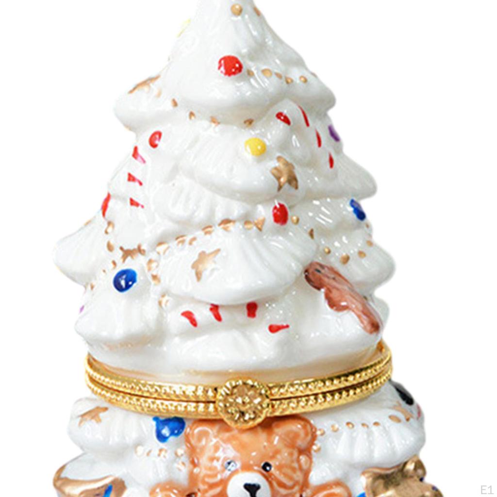 Christmas Tree Jewelry Box Trinket Desk Decor Keepsake Organizer Display for Valentine's Day