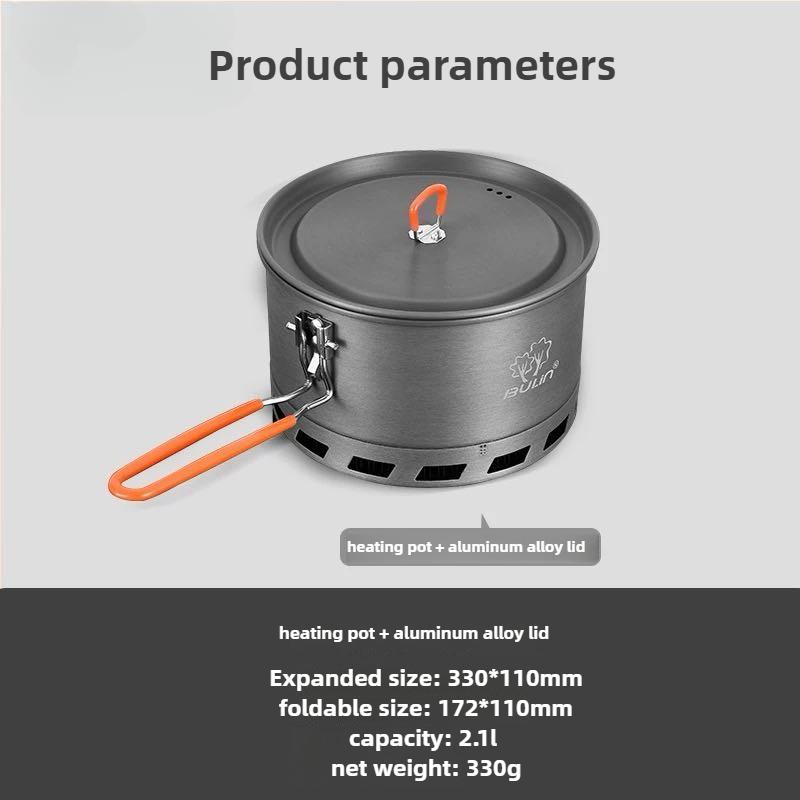 

Портативный походный котел, котел для сбора тепла, набор для приготовления пищи на открытом воздухе, высококачественная походная посуда, быстронагревающийся чайник